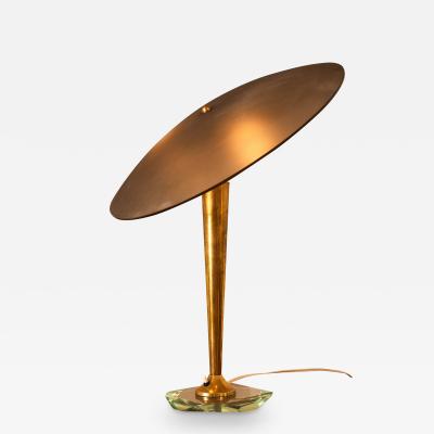 Pietro Chiesa Crystal Glass Brass Table Lamp Attr to Pietro Chiesa for Fontana Arte