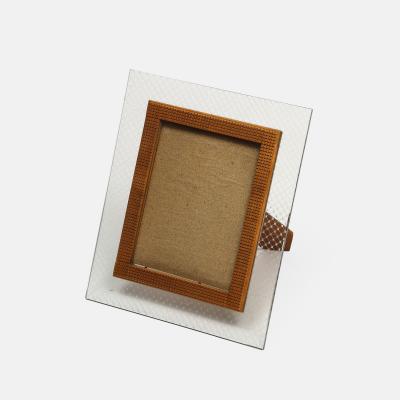 Pietro Chiesa Etched Glass and Carved Wood Picture Frame by Pietro Chiesa