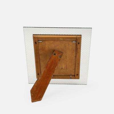 Pietro Chiesa Etched Glass and Carved Wood Picture Frame by Pietro Chiesa