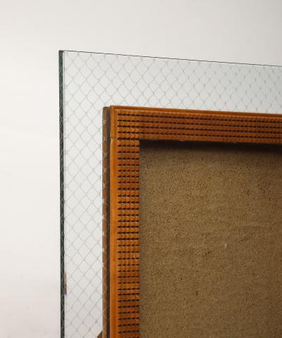 Pietro Chiesa Etched Glass and Carved Wood Picture Frame by Pietro Chiesa