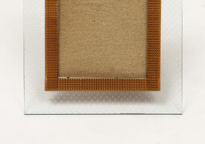 Pietro Chiesa Etched Glass and Carved Wood Picture Frame by Pietro Chiesa