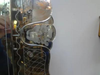 Pietro Chiesa Etched Scalloped Venetian Mirror by Pietro Chiesa