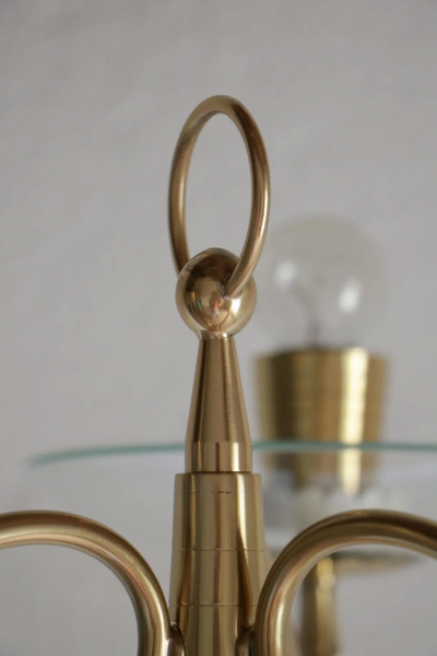 Pietro Chiesa Italian Ash Wood Polished Brass Lamp Floor attributed to Pietro Chiesa 1940s