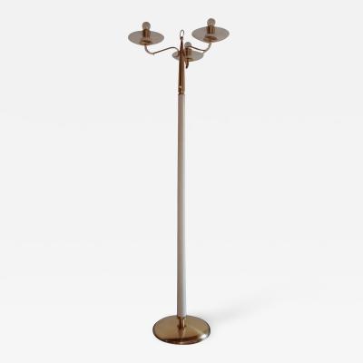 Pietro Chiesa Italian Ash Wood Polished Brass Lamp Floor attributed to Pietro Chiesa 1940s