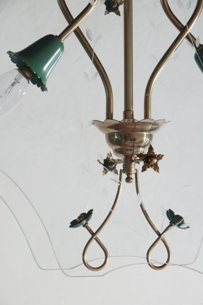 Pietro Chiesa Italian Mid Century Chandelier Pietro Chiesa Style Per Fontana Arte 1940s