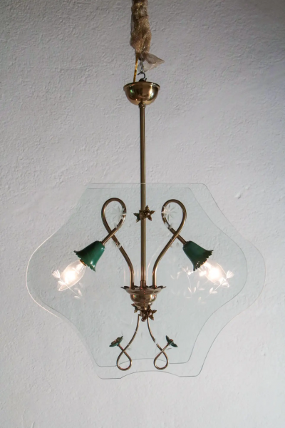 Pietro Chiesa Italian Mid Century Chandelier Pietro Chiesa Style Per Fontana Arte 1940s