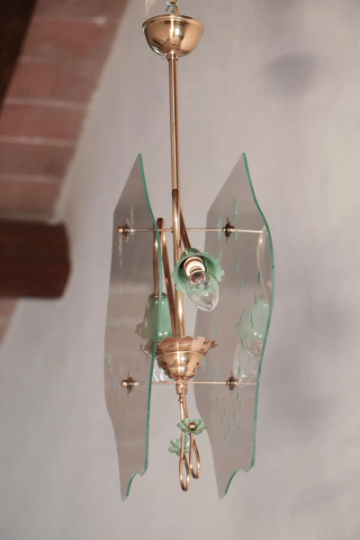 Pietro Chiesa Italian Mid Century Chandelier Pietro Chiesa Style Per Fontana Arte 1940s