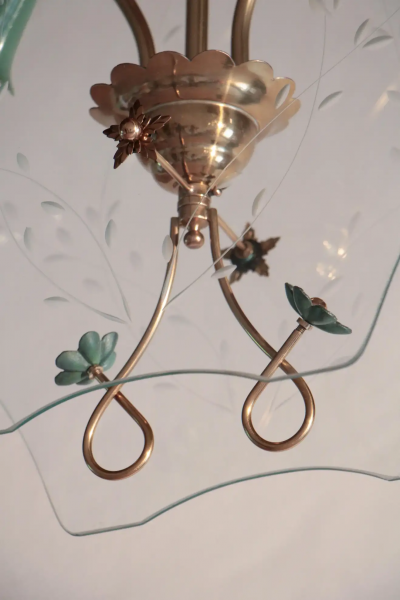 Pietro Chiesa Italian Mid Century Chandelier Pietro Chiesa Style Per Fontana Arte 1940s