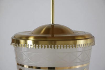 Pietro Chiesa Italian Mid Century Suspension Lamp Fontana Arte Style 1950s