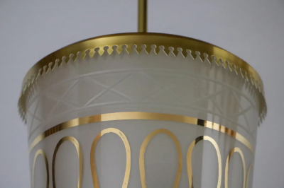 Pietro Chiesa Italian Mid Century Suspension Lamp Fontana Arte Style 1950s