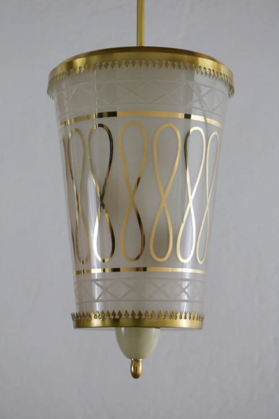 Pietro Chiesa Italian Mid Century Suspension Lamp Fontana Arte Style 1950s