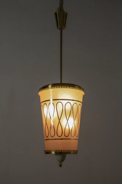 Pietro Chiesa Italian Mid Century Suspension Lamp Fontana Arte Style 1950s