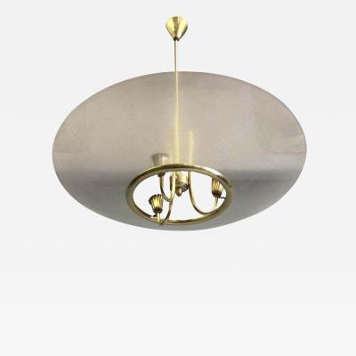 Pietro Chiesa Italian Modern Neoclassical Brass Glass Pendant by Pietro Chiesa Fontana Arte