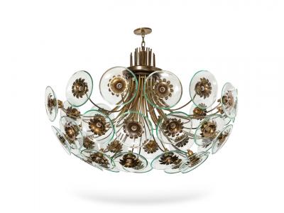 Pietro Chiesa Large Scale Ceiling Light by Pietro Chiesa for Fontana Arte