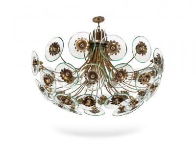 Pietro Chiesa Large Scale Ceiling Light by Pietro Chiesa for Fontana Arte
