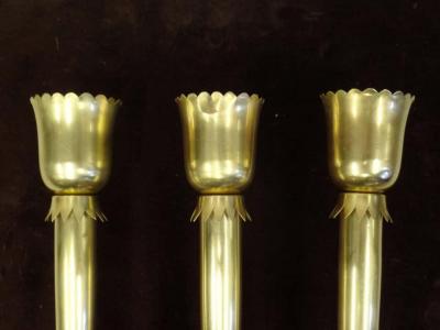 Pietro Chiesa Pair Large Italian Mid Century Brass Wall Sconces Pietro Chiesa Fontana Arte