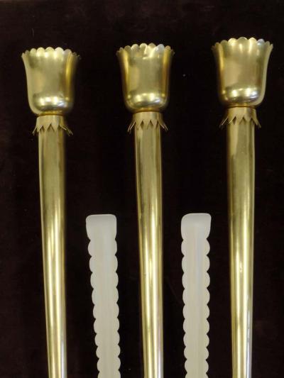 Pietro Chiesa Pair Large Italian Mid Century Brass Wall Sconces Pietro Chiesa Fontana Arte