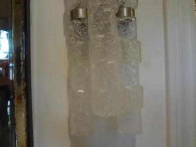 Pietro Chiesa Pair of Italian Max Ingrand for Fontana Arte Inspired Murano Glass Sconces