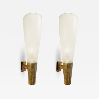 Pietro Chiesa Pair of Large Fontana Arte Wall Lights by Pietro Chiesa