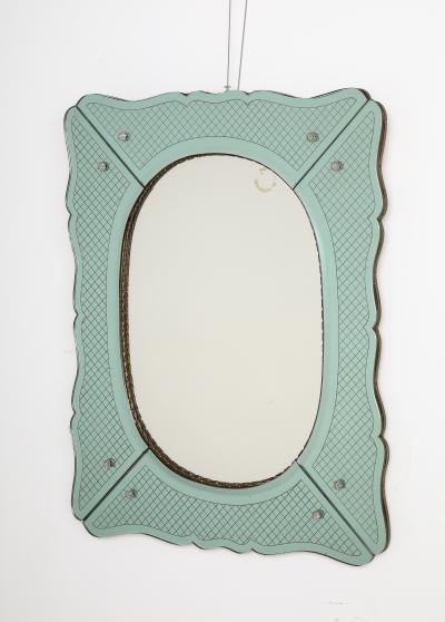 Pietro Chiesa Pietro Chiesa for Fontana Arte Etched Glass Mirror Italy circa 1940