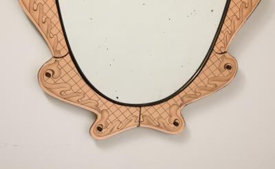 Pietro Chiesa Pietro Chiesa for Fontana Arte Pink Glass and Crystal Mirror circa 1930