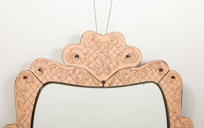 Pietro Chiesa Pietro Chiesa for Fontana Arte Pink Glass and Crystal Mirror circa 1930