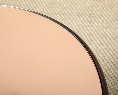 Pietro Chiesa Pietro Chiesa for Fontana Arte Rose Gold Glass and Walnut Coffee Table 1940