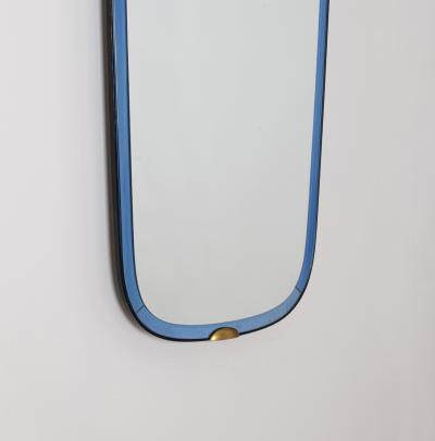 Pietro Chiesa Rare Blue Bevelled Glass Mirror by Pietro Chiesa for Luigi Fontana C Italy