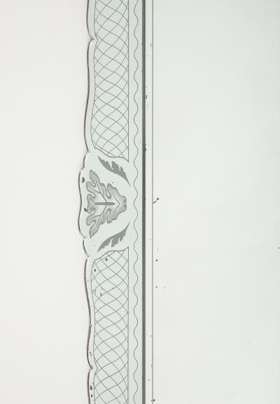 Pietro Chiesa Rare Rectangular Etched Glass Mirror by Pietro Chiesa