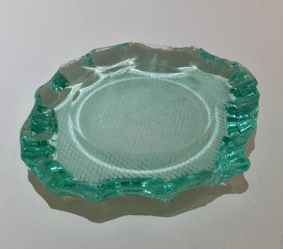 Pietro Chiesa Scalpellato Glass Dish by Pietro Chiesa for Fontana Arte Italy circa 1935