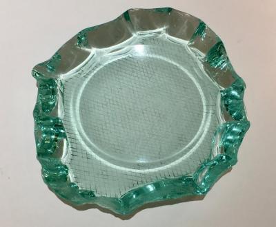 Pietro Chiesa Scalpellato Glass Dish by Pietro Chiesa for Fontana Arte Italy circa 1935