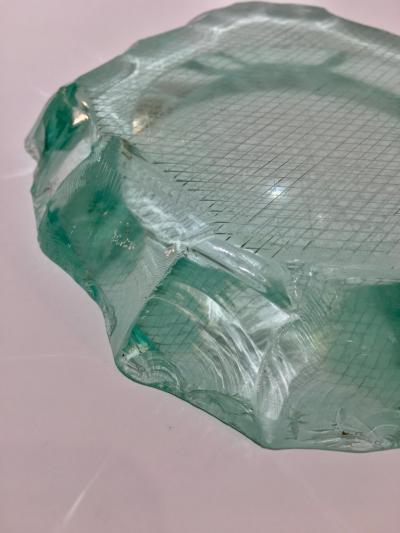 Pietro Chiesa Scalpellato Glass Dish by Pietro Chiesa for Fontana Arte Italy circa 1935