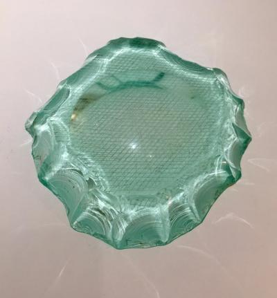 Pietro Chiesa Scalpellato Glass Dish by Pietro Chiesa for Fontana Arte Italy circa 1935