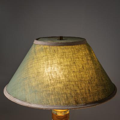 Pietro Chiesa Table Lamp in Glass and Wood probably Italy Mid 20th Century