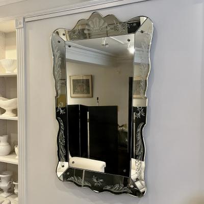 Pietro Chiesa Venetian Crystal Mirror by Pietro Chiesa for Fontana Arte circa 1940