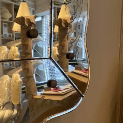 Pietro Chiesa Venetian Crystal Mirror by Pietro Chiesa for Fontana Arte circa 1940