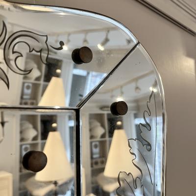 Pietro Chiesa Venetian Crystal Mirror by Pietro Chiesa for Fontana Arte circa 1940