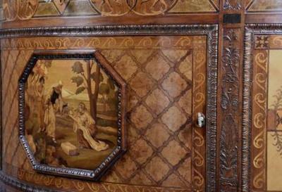 Pietro Ferrario Pair of Italian exhibition quality demi lune side cabinets by Ferrario