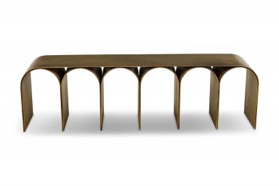 Pietro Franceshini Italian Contemporary Steel Gold Arch Bench