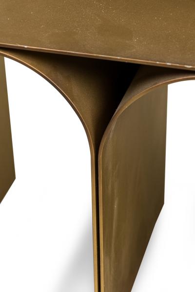 Pietro Franceshini Italian Contemporary Steel Gold Arch Bench