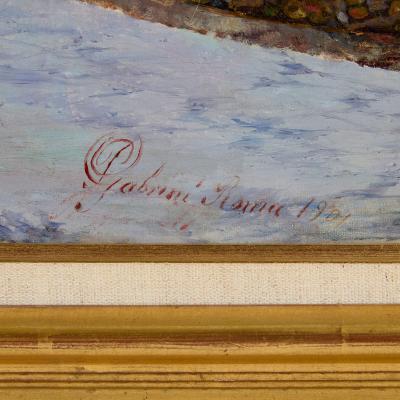 Pietro Gabrini Large antique Italian figurative Orientalist oil painting by Pietro Gabrini