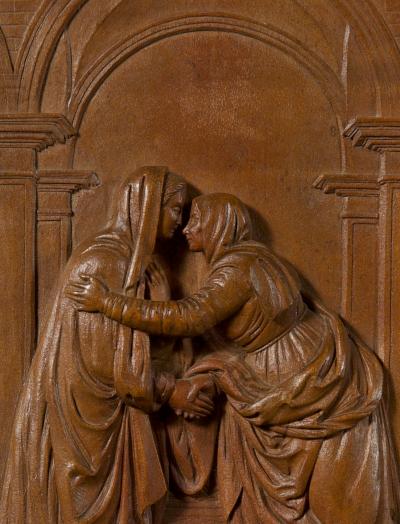 Pietro Giusti A Matched Pair of Walnut and Parcel Gilt Carved Frames by Pietro Giusti