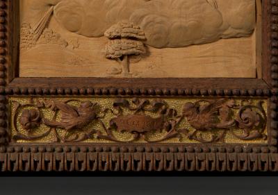 Pietro Giusti A Matched Pair of Walnut and Parcel Gilt Carved Frames by Pietro Giusti