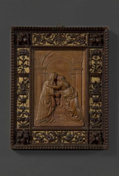 Pietro Giusti A Matched Pair of Walnut and Parcel Gilt Carved Frames by Pietro Giusti