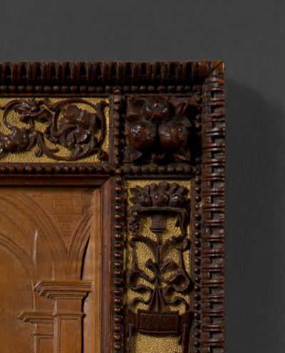 Pietro Giusti A Matched Pair of Walnut and Parcel Gilt Carved Frames by Pietro Giusti