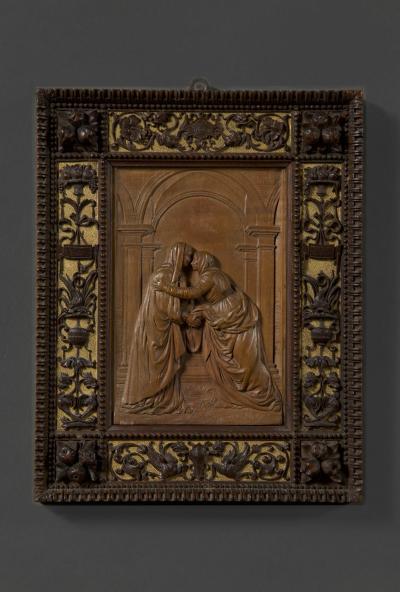 Pietro Giusti A Matched Pair of Walnut and Parcel Gilt Carved Frames by Pietro Giusti