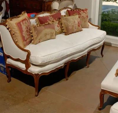 Pillows Made from 19th Century Antique French Aubusson Gold Red Beige