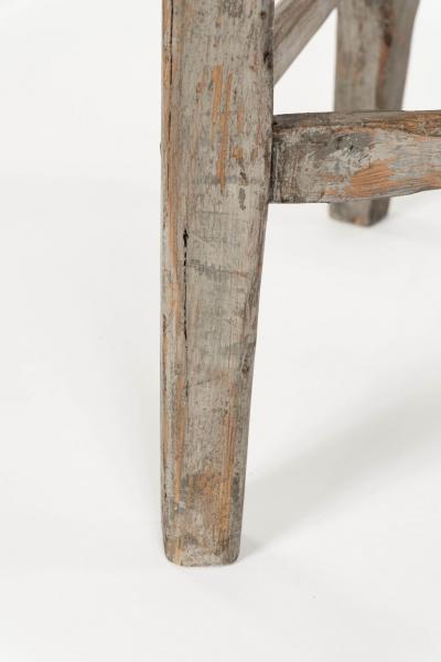 Pine Cricket Table with Gray Painted Base