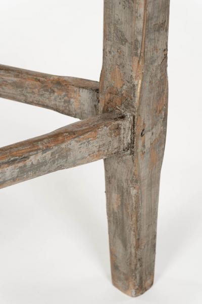 Pine Cricket Table with Gray Painted Base