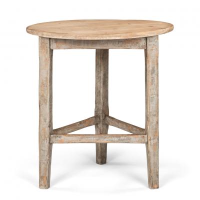 Pine Cricket Table with Gray Painted Base